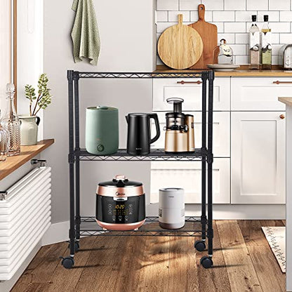 3 Tier Wire Shelf with Wheels