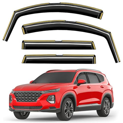 Window Visors Rain Guards for Hyundai Santa Fe 5 Seats 2019 (4 Count)