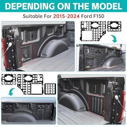 Side Truck Bed Molle Panel Rack System Compatible with 2015