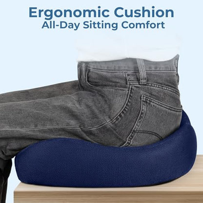 Seat Cushion Memory Foam Chair Cushion for Tailbone Pain Relief