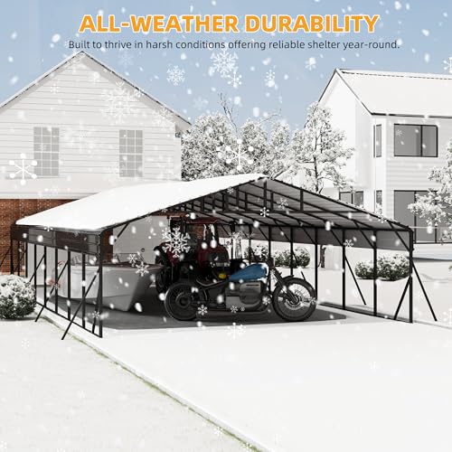 20' x 40' x 8.5' Heavy Duty Metal Carport with Galvanized Steel Roof