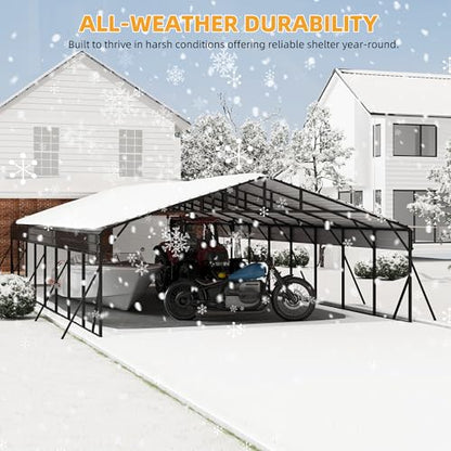 20' x 40' x 8.5' Heavy Duty Metal Carport with Galvanized Steel Roof