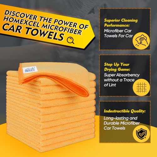 Yellow Microfiber Cleaning Cloths 12 Pack (12 Count)
