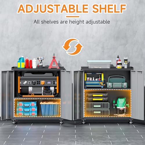 Metal Garage Storage Cabinet with Wheels