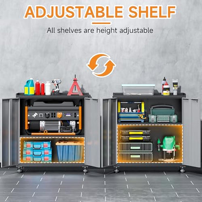 Metal Garage Storage Cabinet with Wheels