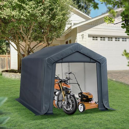 Storage Shed 8x12 ft Portable Garage Heavy Duty Carport