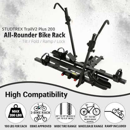 Hitch Mount EBike Rack for 2 Bike with Ramp