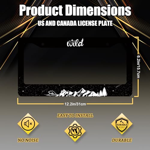 Stainless Steel Mountain Waves Forest Starry Sky License Plate Frame