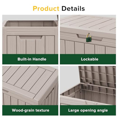 45 Gallon Small Outdoor Storage Deck Box