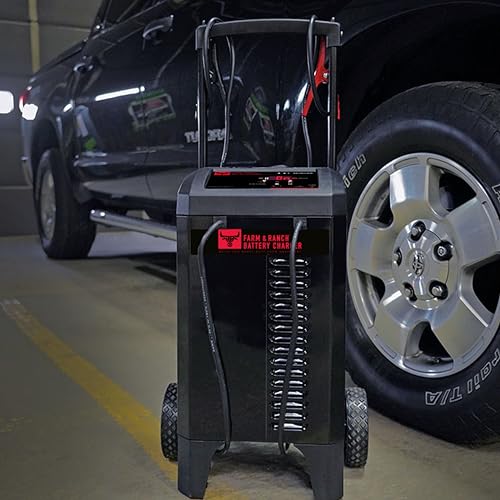 Farm & Ranch Wheeled Automatic 6A Car Battery Charger and 250A Engine Starter