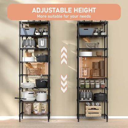 8 Tier 2000 lbs Storage Rack Metal Wire Shelving Unit (8 Count)