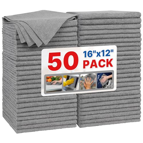 Grey Microfiber Cleaning Cloth (50 Count)