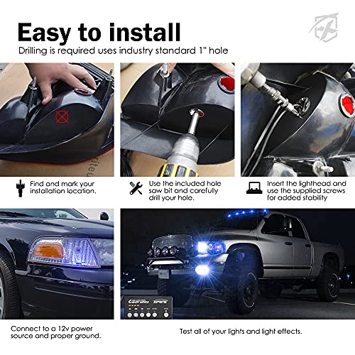 Blue LED Hideaway Strobe Lights Kit (6 Count)
