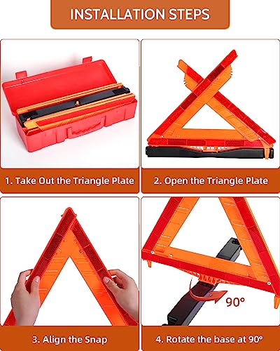 3 Pack Safety Triangles DOT Approved