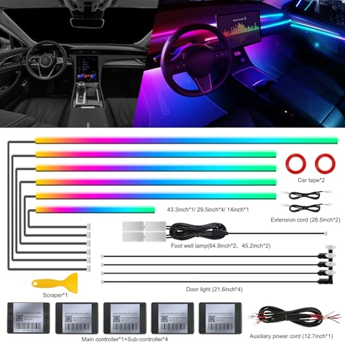 Dreamcolor Acrylic Interior Car LED Strip Light with Wireless APP