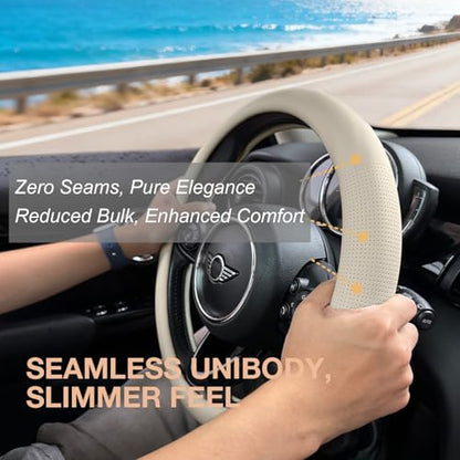 Nappa Leather Steering Wheel Cover Universal 14.5