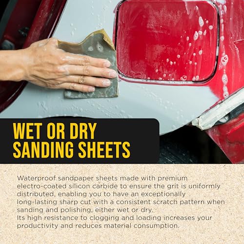 Premium 7000 Grit Wet or Dry Sandpaper Sheets (25 Count)