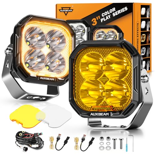 Color Play Series 3 Inch LED Pod Lights with DRL & Turn Signal (2 Count)