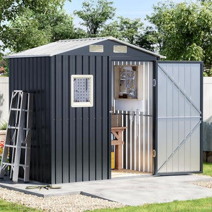 6 x 4 FT Metal Storage Shed for Backyard