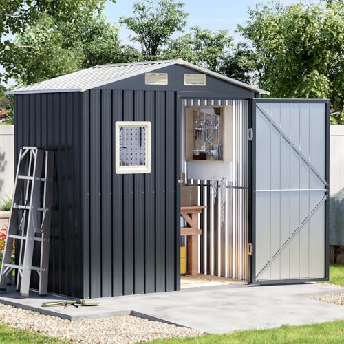6 x 4 FT Metal Storage Shed for Backyard