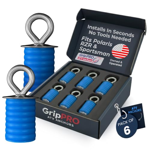 GripPRO ATV Lock & Ride Tie Down Anchors for Polaris RZR (6 Count)