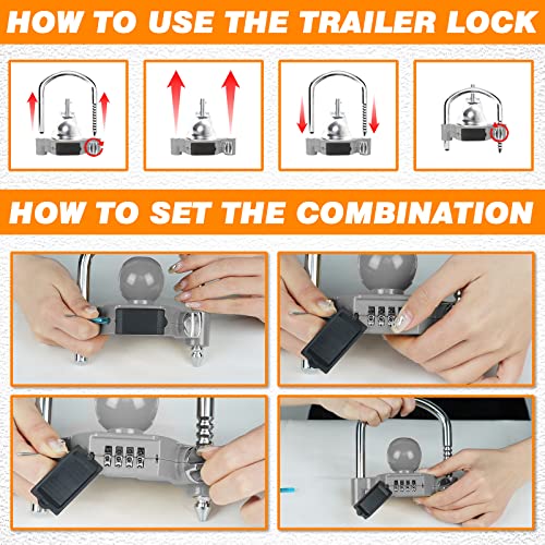 1 Pack Universal Hitch Lock with Combination Lock