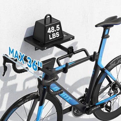 Bike Wall Mount Horizontal with Shelf EVA Foam Padded