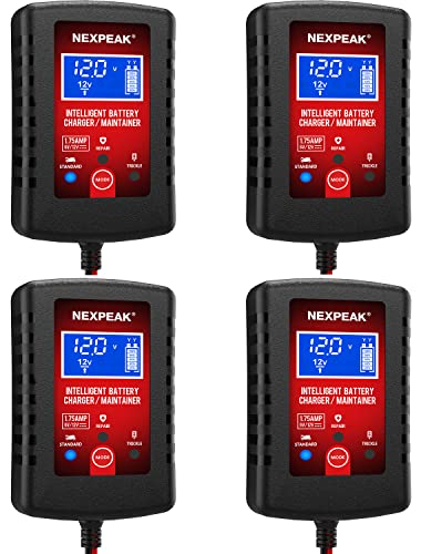 4 Pack 1.75A Car Battery Charger (4 Count)