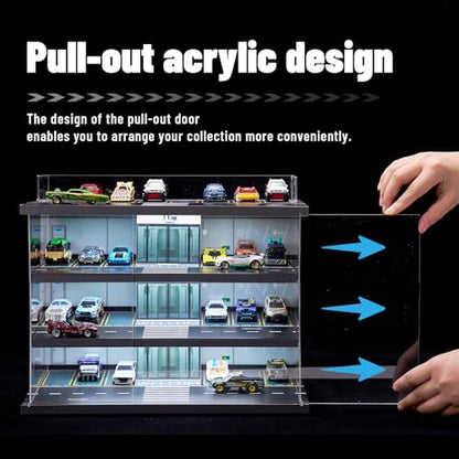 Display Case for Hot Wheels & Matchbox Cars with LED Light