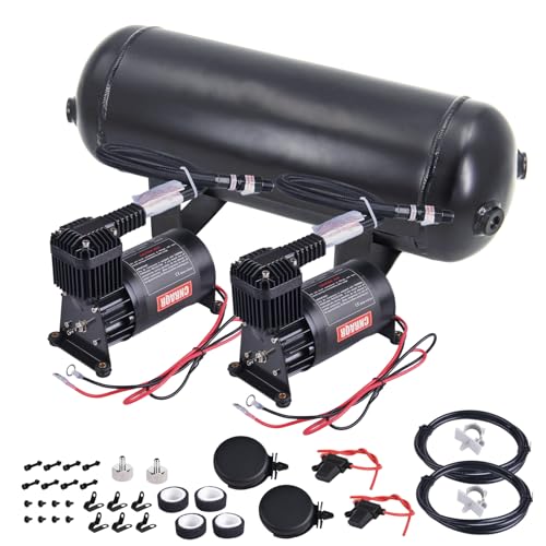 3 Gallon Air Tank with 150PSI Air Compressor 2PCS for Suspension (2 Count)