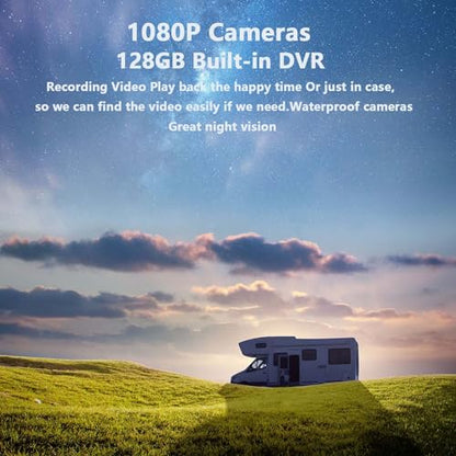 Wireless Touchable Screen 128GB Large Audio 1080P 2 Split Image 11 Inch Monitor Backup Camera Built
