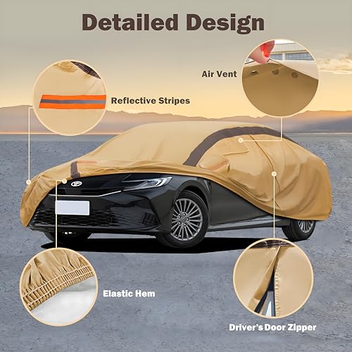 Car Cover Waterproof All Weather Compatible with Toyota Camry Sedan Solara