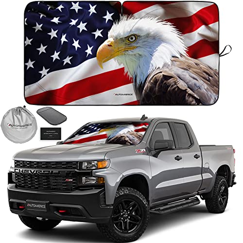 1 Piece Windshield Sun Shade American Eagle Flag