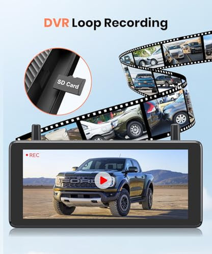 7.2" DVR Portable Solar Wireless Backup Camera