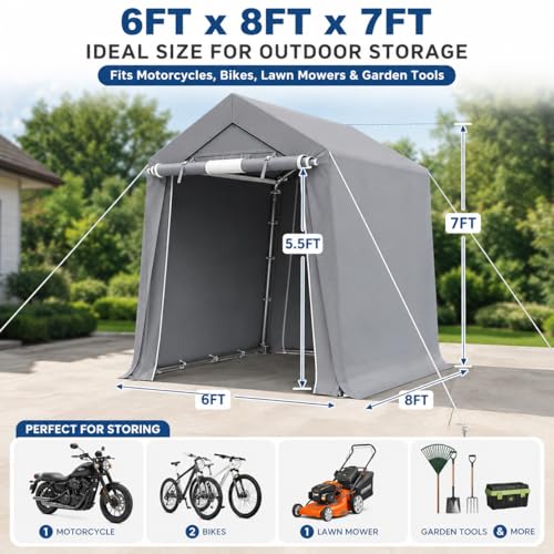 6x8 FT Outdoor Storage Shelter Shed Tent
