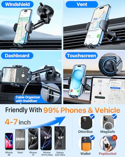 True Upgrade for Safety Car Phone Holder Mount Patent & Military