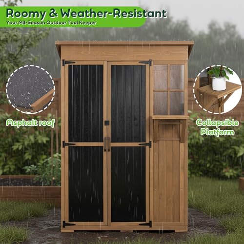 51" L Outdoor Storage Cabinet Waterproof with Shelves