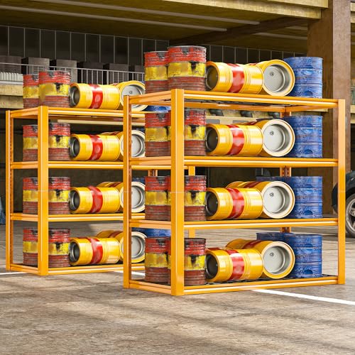 40" W Yellow Garage Shelving with Double (2 Count)