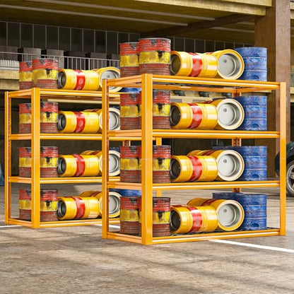 40" W Yellow Garage Shelving with Double (2 Count)