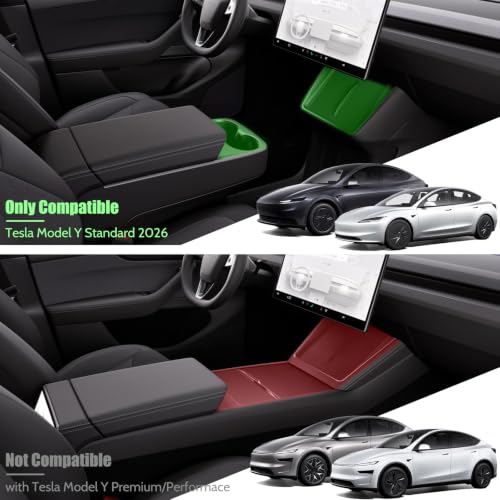 TPE Floor Mats fit for Tesla Model Y Standard 2025 2026 All Weather TPE Cargo Liner Cargo Trunk Accessories and Cargo Trunk Mats Front Rear Cargo Mat Full Set