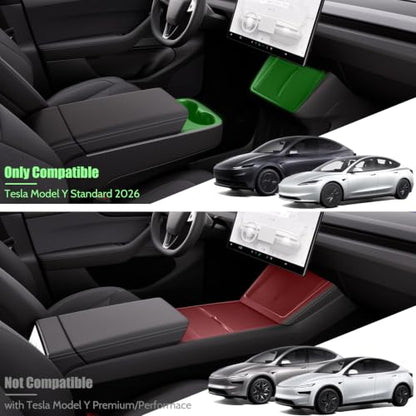 TPE Floor Mats fit for Tesla Model Y Standard 2025 2026 All Weather TPE Cargo Liner Cargo Trunk Accessories and Cargo Trunk Mats Front Rear Cargo Mat Full Set