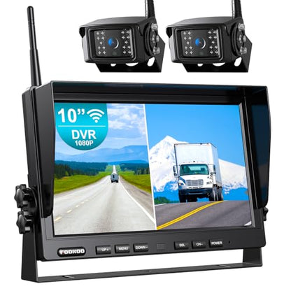 HD 1080P DVR 10" Wireless RV Backup Camera System
