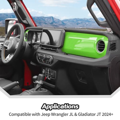 2pcs for 2024 Jeep Wrangler JL Interior Center Console Dash Panel Cover Trim