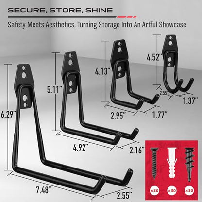 Garage Tool Storage Wall Hook Assortment Set (15 Count)