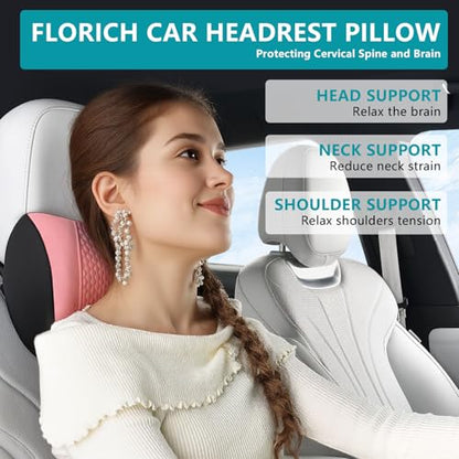 Lumbar Support with Car headrest Back Pillow for Chair Headrest Pillow with Gel Memory Foam Massage Point Memory Foam Back Pillow for Office Chair