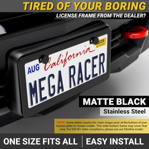 Premium Matte Black License Plate Frames