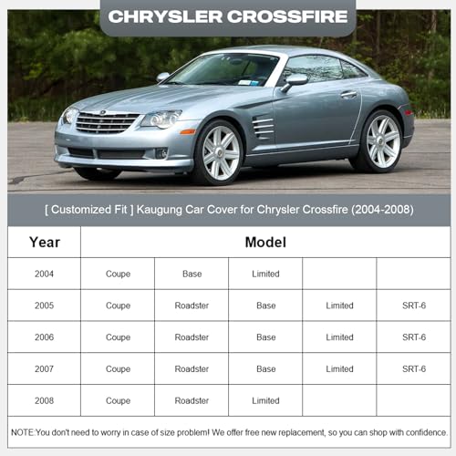 Waterproof Car Cover Custom Fit Chrysler Crossfire 2003