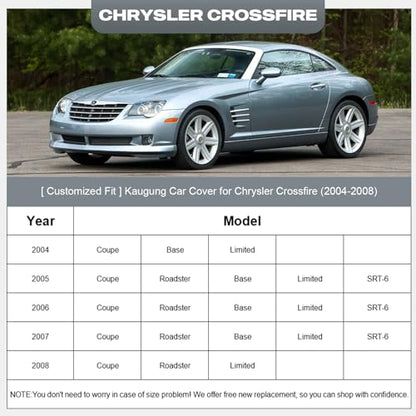 Waterproof Car Cover Custom Fit Chrysler Crossfire 2003