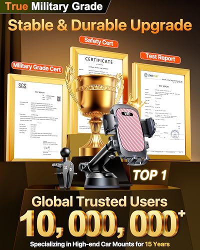 True Upgrade for Safety Car Phone Holder Mount [Patent & Military