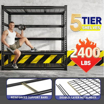 5 Tier Heavy Duty Metal Shelving for Garage Basement Warehouse